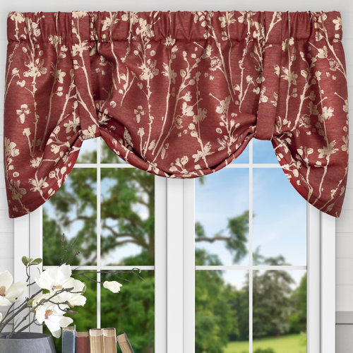 Winston Porter Mahtomedi Floral TieUp 50'' Window Valance & Reviews